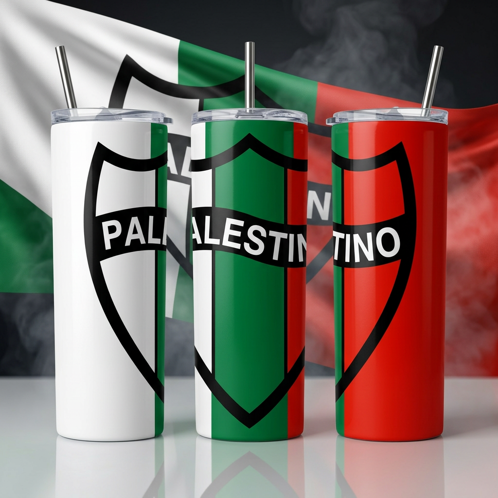 Termo Botella Térmica De Palestino Tino-Tino Los Árabes Futbol