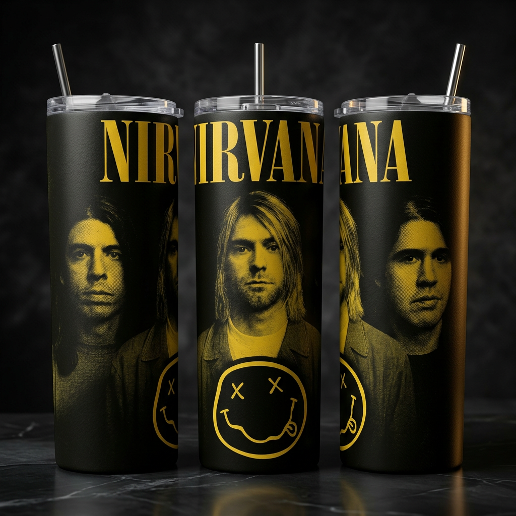 Termos Botella De Agua Nirvana Acero Inoxidable De 600 ML Musica