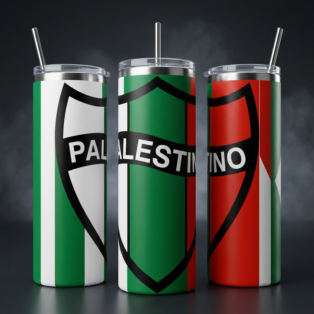 Termo Botella Térmica De Palestino Tino-Tino Los Árabes Futbol