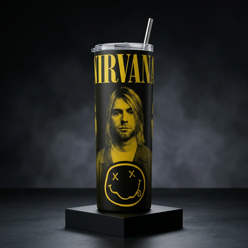 Termos Botella De Agua Nirvana Acero Inoxidable De 600 ML Musica