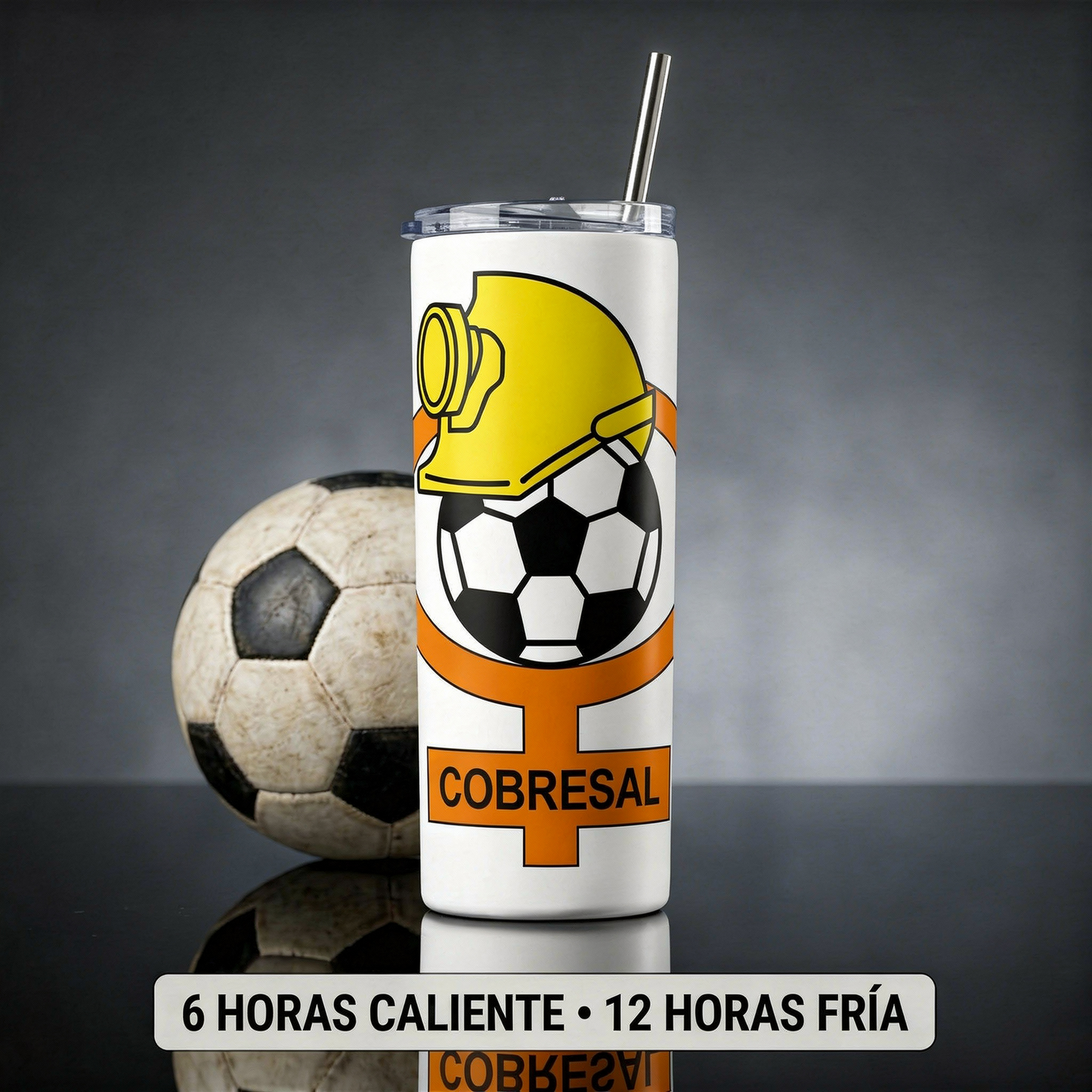 Termo Botella Térmica De Cobresal Los Mineros Albinaranja Futbol