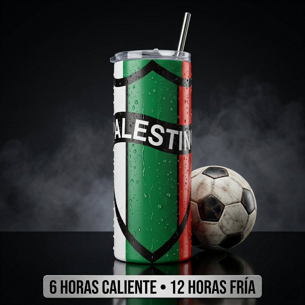 Termo Botella Térmica De Palestino Tino-Tino Los Árabes Futbol