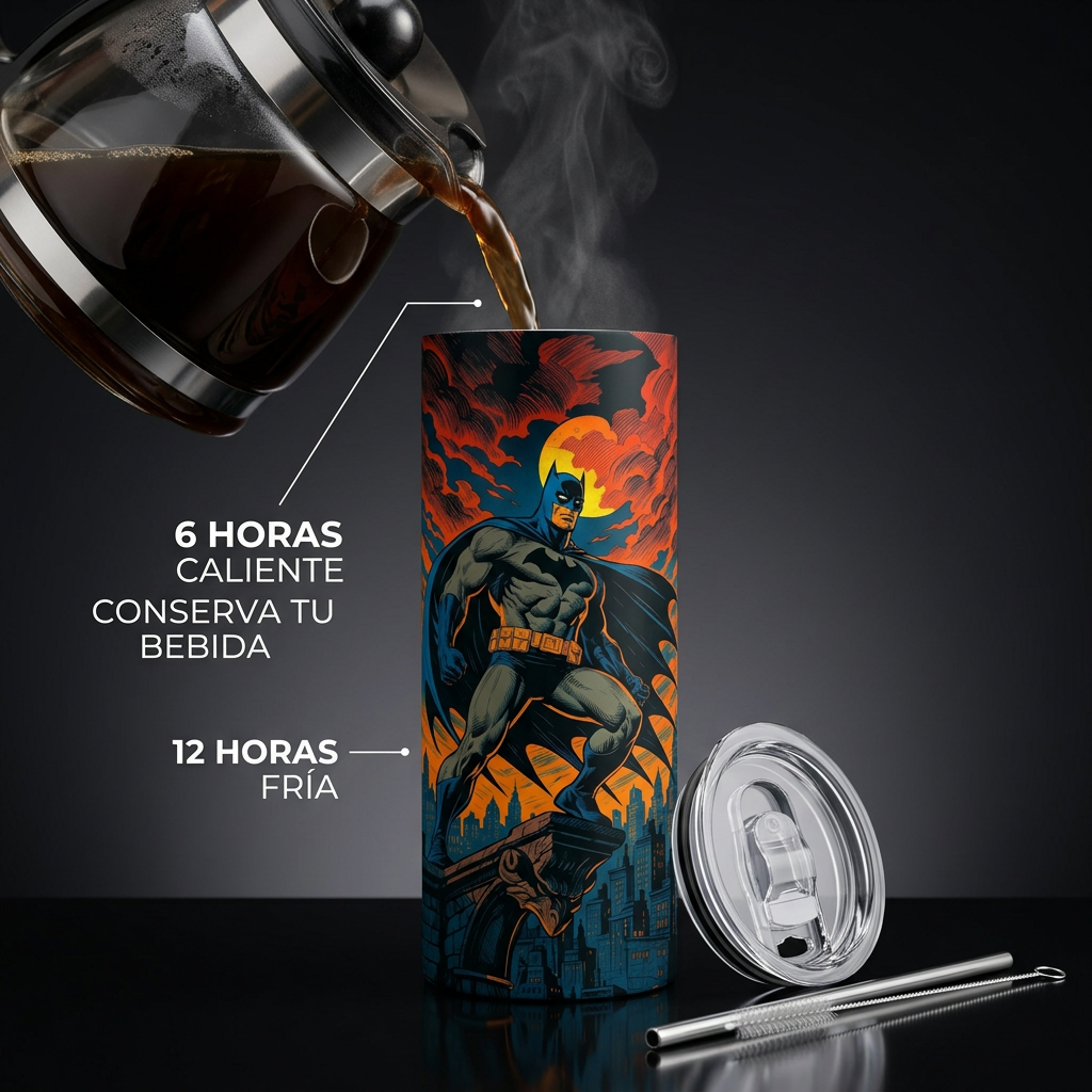 Termo Botella Agua Térmica Acero Inoxidable Batman Comic