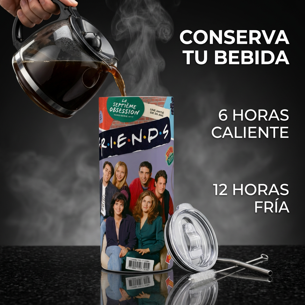 Termo Botella Agua Térmica Acero Inoxidable Friends Serie TV