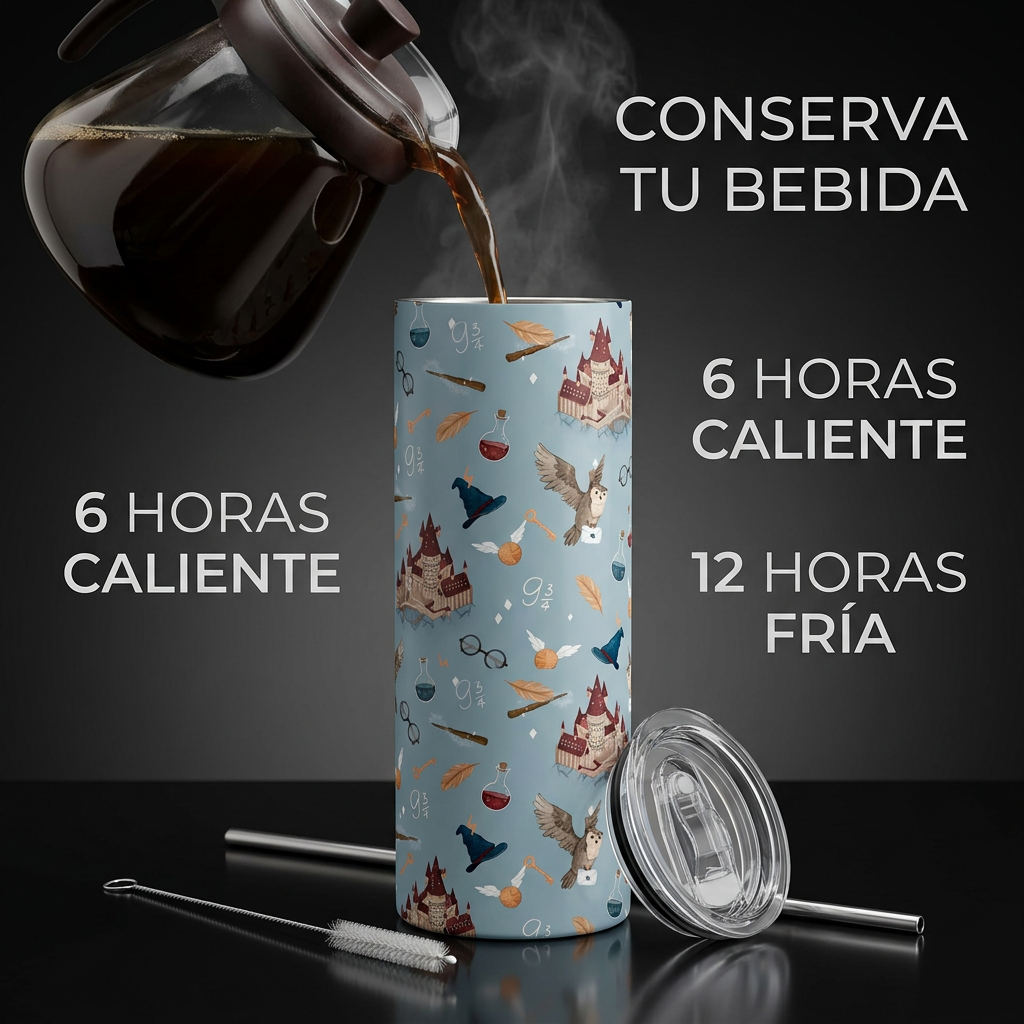 Termos Botella De Agua De Harry Potter Acero Inoxidable De 600 ML