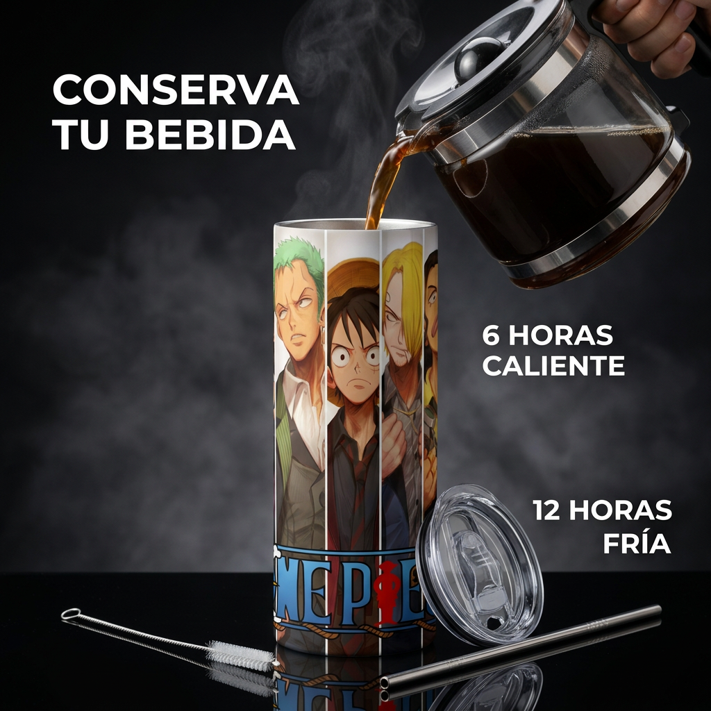 Termos Botella De Agua De One Piece Acero Inoxidable De 600 ML Anime