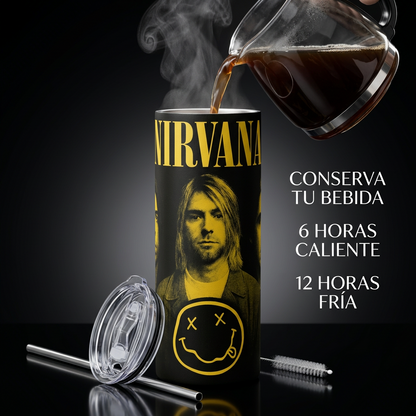 Termos Botella De Agua Nirvana Acero Inoxidable De 600 ML Musica