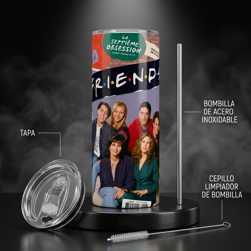 Termo Botella Agua Térmica Acero Inoxidable Friends Serie TV