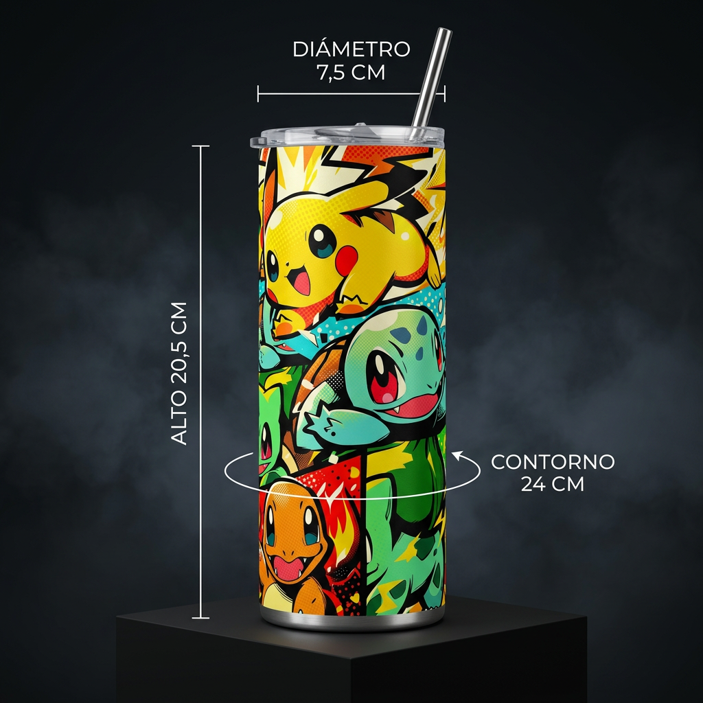 Termo Botella Agua Térmica Acero Inoxidable Pokémon Regalo