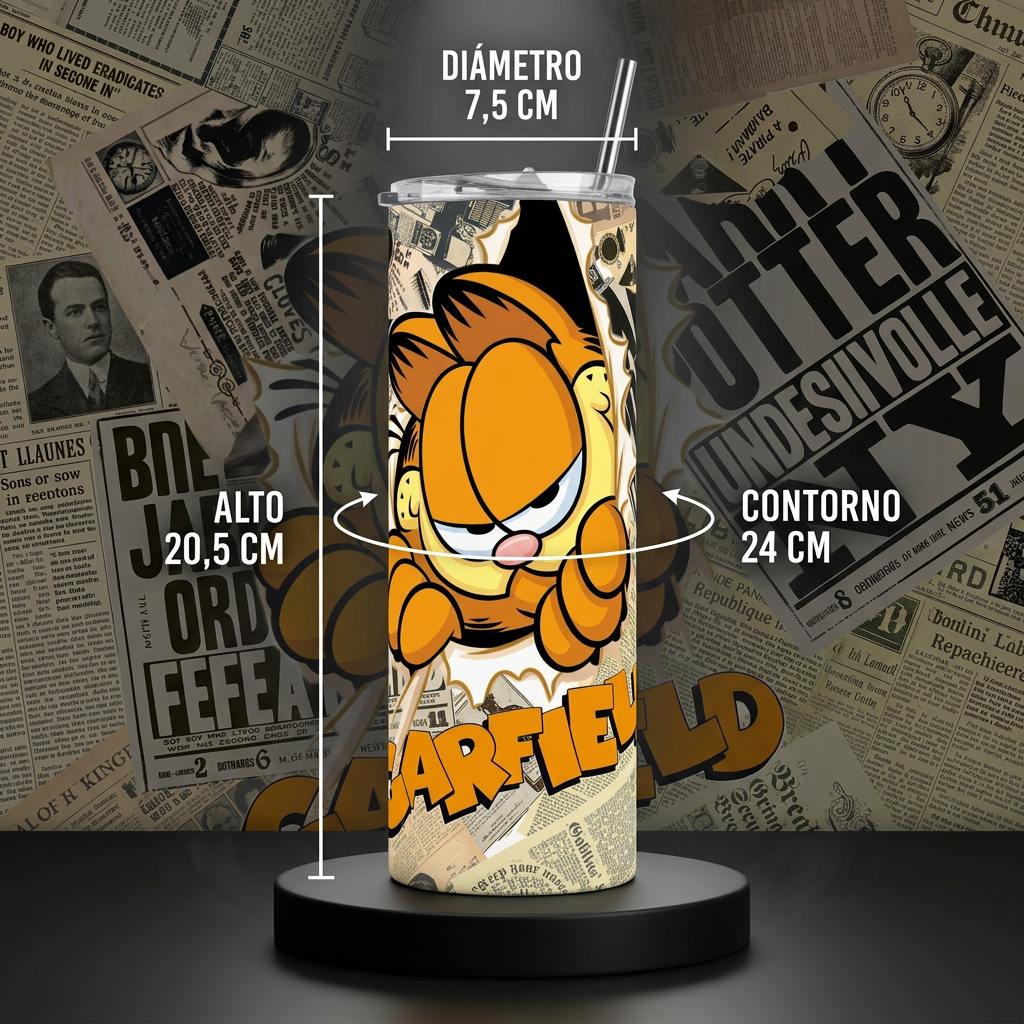 Termos Botella De Agua De Garfield Acero Inoxidable De 600 ML TV
