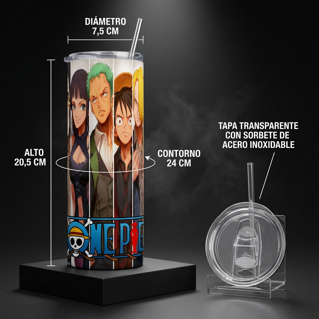 Termos Botella De Agua De One Piece Acero Inoxidable De 600 ML Anime