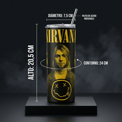 Termos Botella De Agua Nirvana Acero Inoxidable De 600 ML Musica