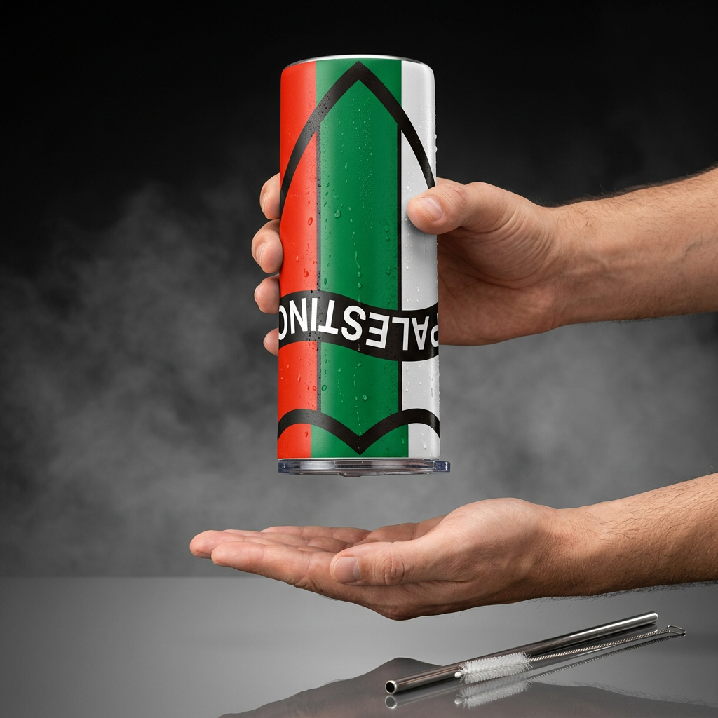 Termo Botella Térmica De Palestino Tino-Tino Los Árabes Futbol
