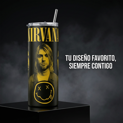 Termos Botella De Agua Nirvana Acero Inoxidable De 600 ML Musica