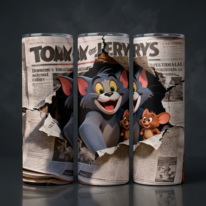 Termos Botella De Agua Tom Y Jerry Tumbler Fans Regalos