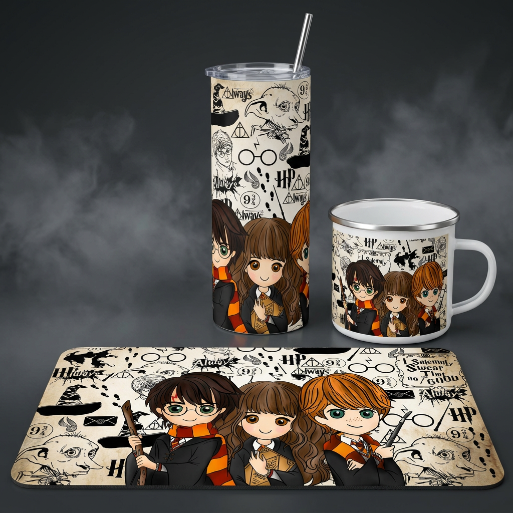 Pack de Regalo Harry Potter: Termo + Mousepad + Taza Enlozada
