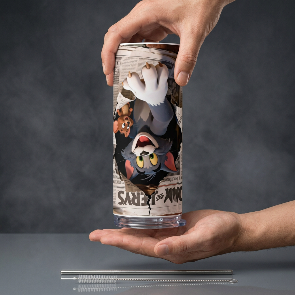 Termos Botella De Agua Tom Y Jerry Tumbler Fans Regalos