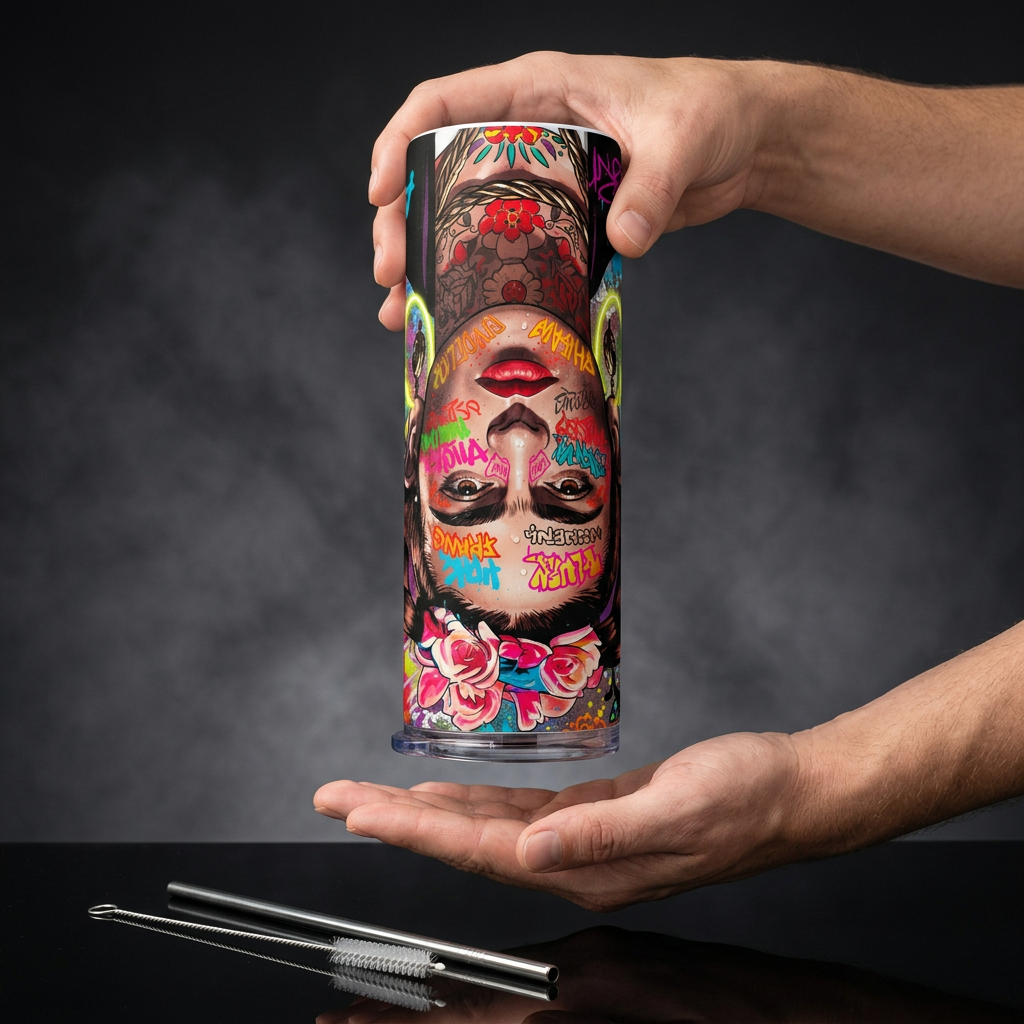 Termo Botella Térmica De Frida Kahlo Mujer Mexicana Pintora De 600 ML