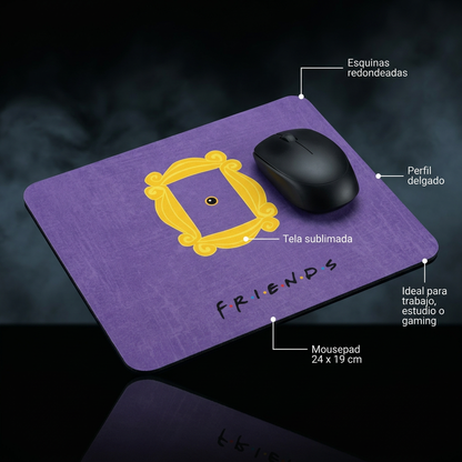 Pack De Friends Serie Termo, Mousepad Y Taza Enlozada Regalo
