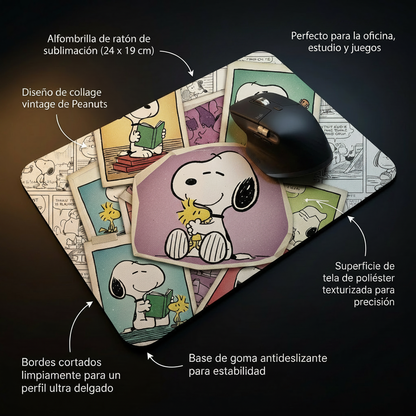 Pack De Snoopy Termo + Mousepad Y Taza Enlozada Regalo