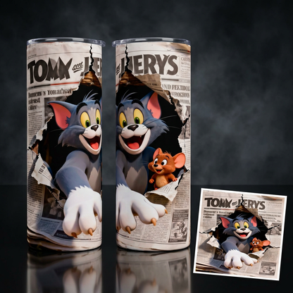 Termos Botella De Agua Tom Y Jerry Tumbler Fans Regalos