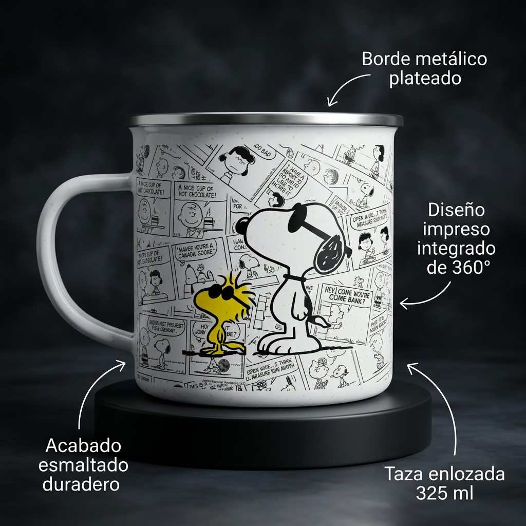 Pack De Snoopy Termo + Mousepad Y Taza Enlozada Regalo