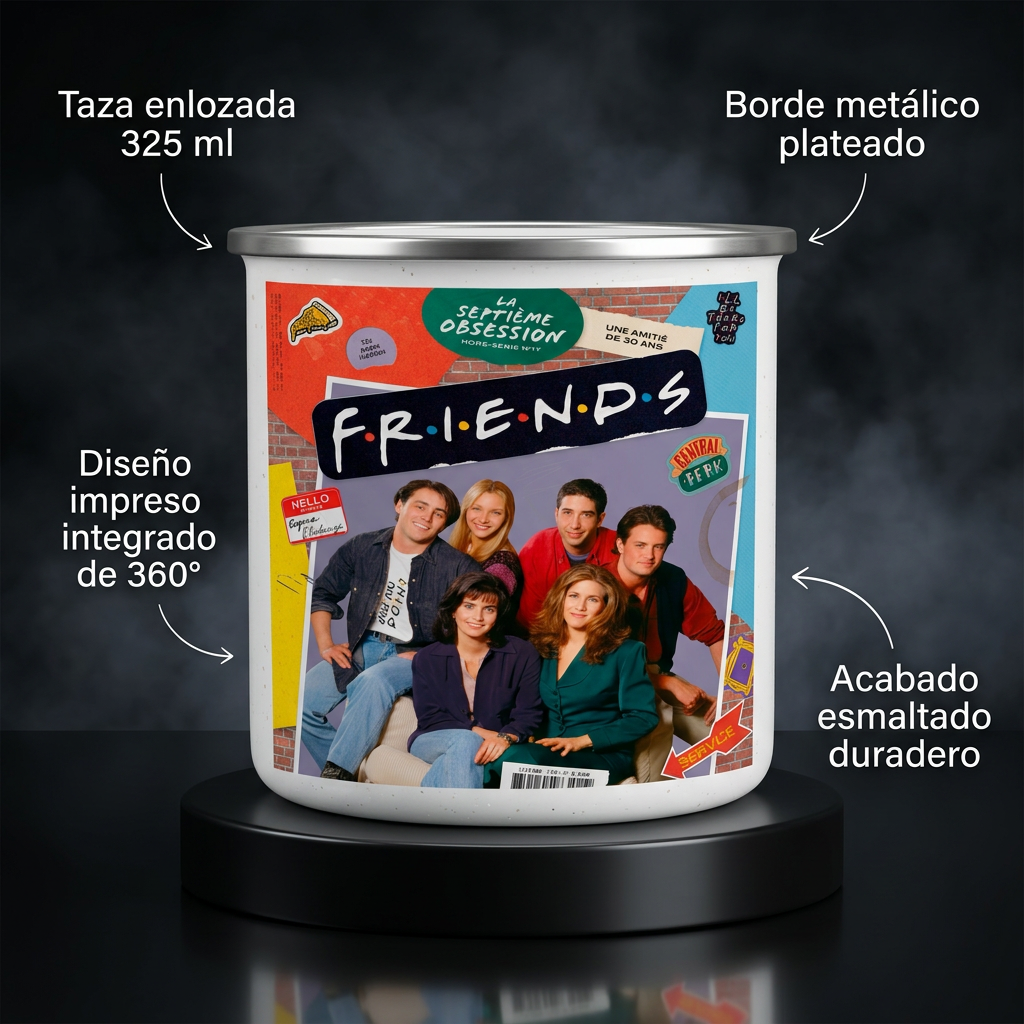 Pack De Friends Serie Termo, Mousepad Y Taza Enlozada Regalo