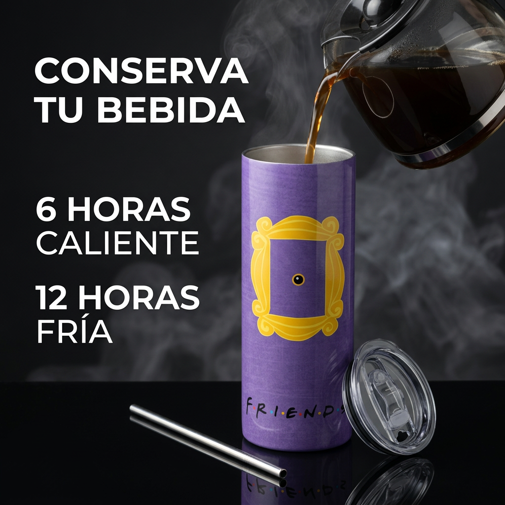 Termo Botella Agua Térmica Acero Inoxidable Friends Serie TV