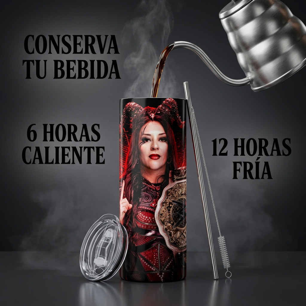 Termos Botella De Agua De Stephanie Vaquer De Acero Inoxidable De 600 ML WWE