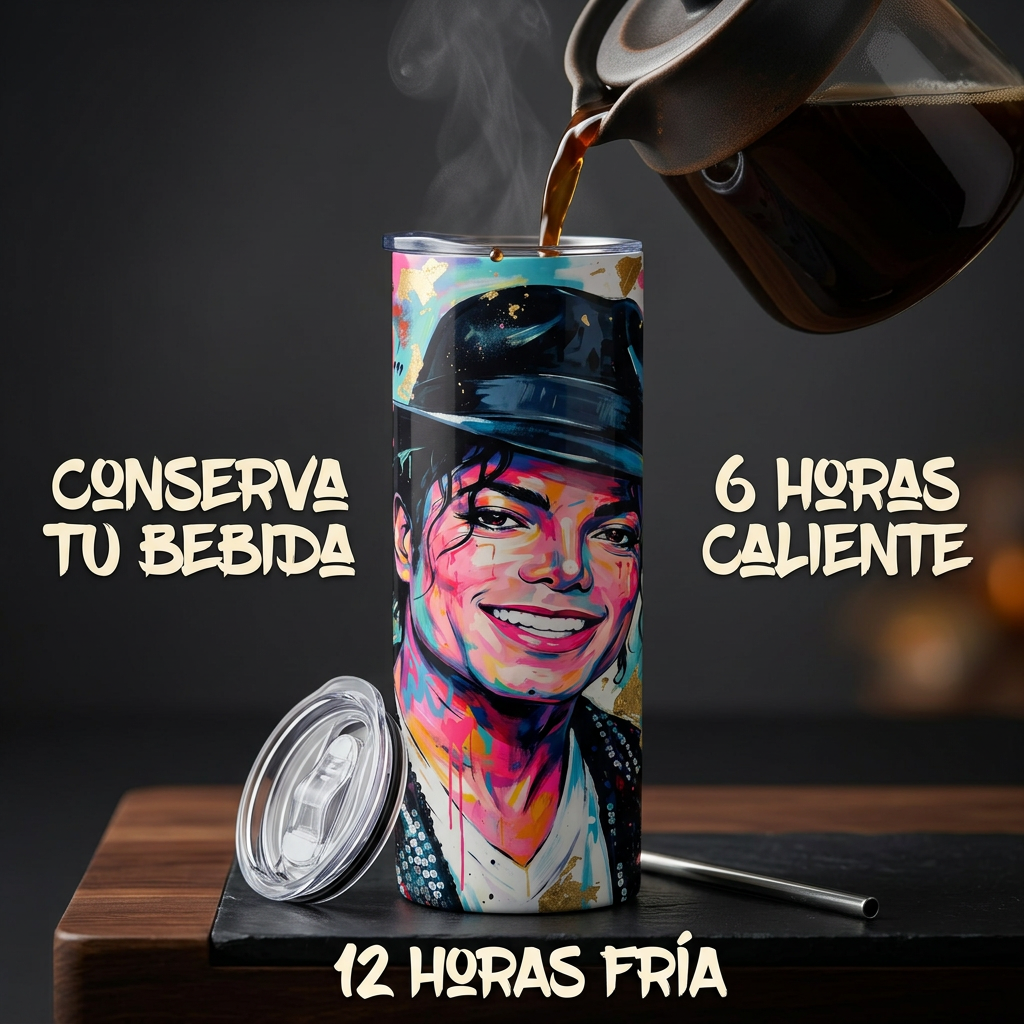 Termos Botella De Agua Musical De Michael Jackson De Acero Inoxidable De 600 ML