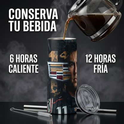Termos Botella De Checo Pérez Agua De Acero Inoxidable De 600 ML F1 Cadillac