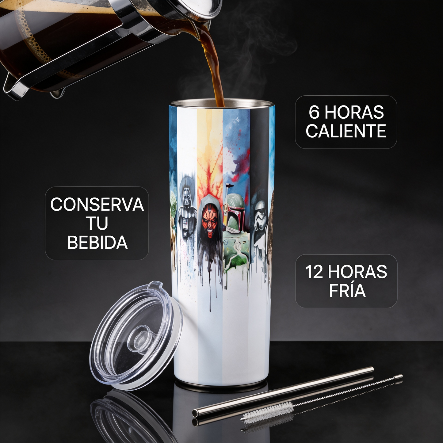 Termos Botella De Agua De Star Wars De Acero Inoxidable De 600 ML Pelicula