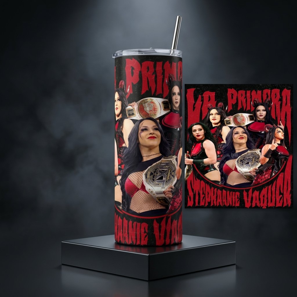 Termos Botella De Agua De Stephanie Vaquer De Acero Inoxidable De 600 ML WWE La Primera