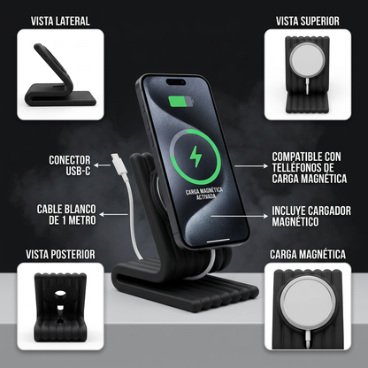 Cargador Magnético Con Soporte De Celular Para El Hogar