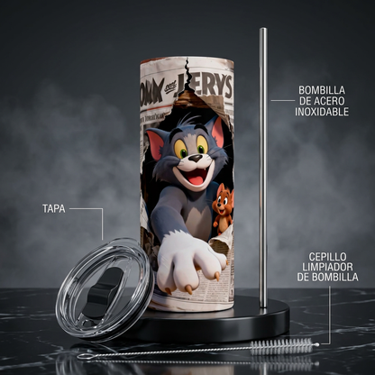 Termos Botella De Agua Tom Y Jerry Tumbler Fans Regalos