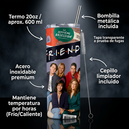 Pack De Friends Serie Termo, Mousepad Y Taza Enlozada Regalo