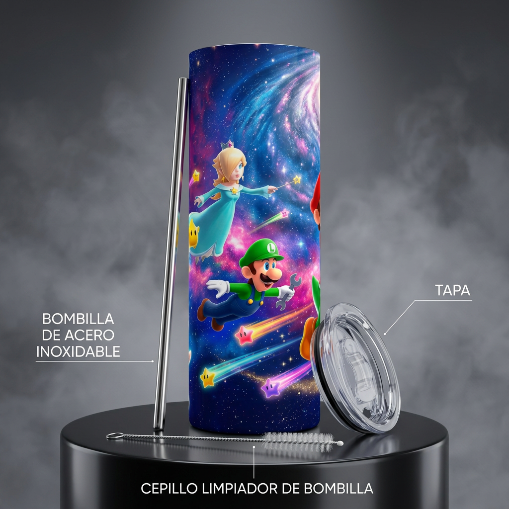 Termos Botella De Agua De Super Mario De Acero Inoxidable De 600 ML