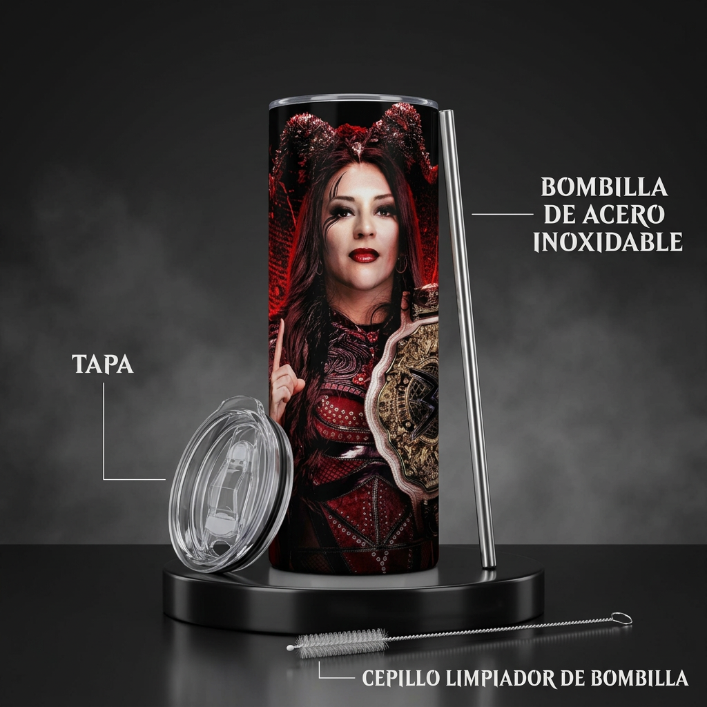 Termos Botella De Agua De Stephanie Vaquer De Acero Inoxidable De 600 ML WWE