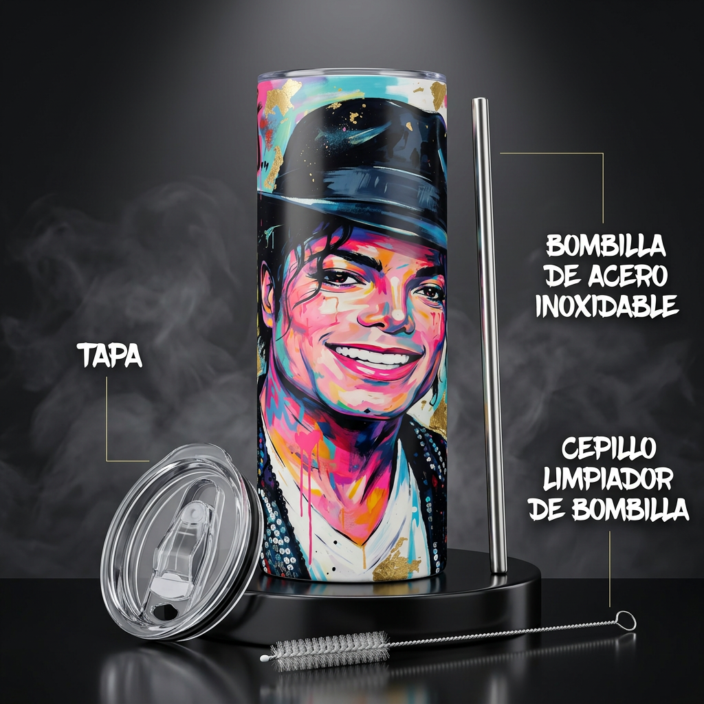 Termos Botella De Agua Musical De Michael Jackson De Acero Inoxidable De 600 ML