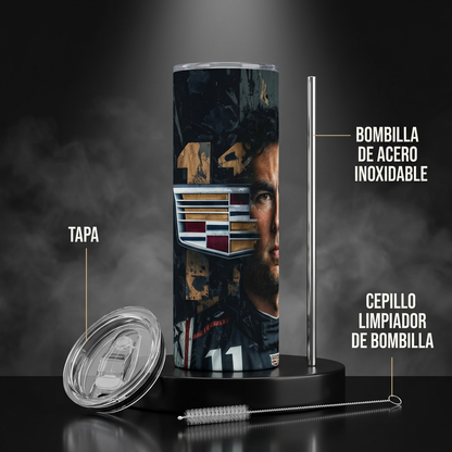 Termos Botella De Checo Pérez Agua De Acero Inoxidable De 600 ML F1 Cadillac