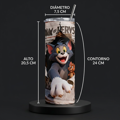 Termos Botella De Agua Tom Y Jerry Tumbler Fans Regalos