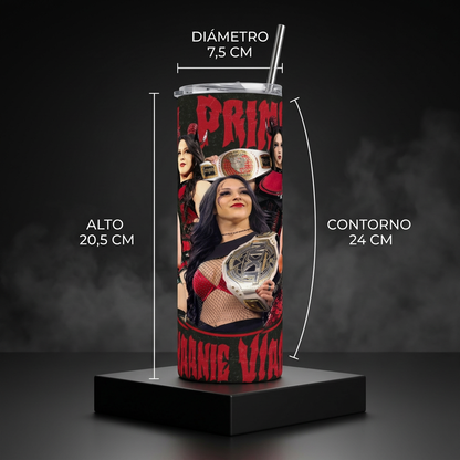 Termos Botella De Agua De Stephanie Vaquer De Acero Inoxidable De 600 ML WWE La Primera