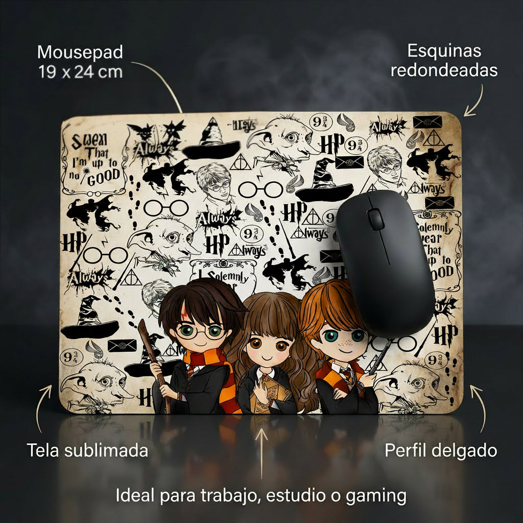 Pack de Regalo Harry Potter: Termo + Mousepad + Taza Enlozada